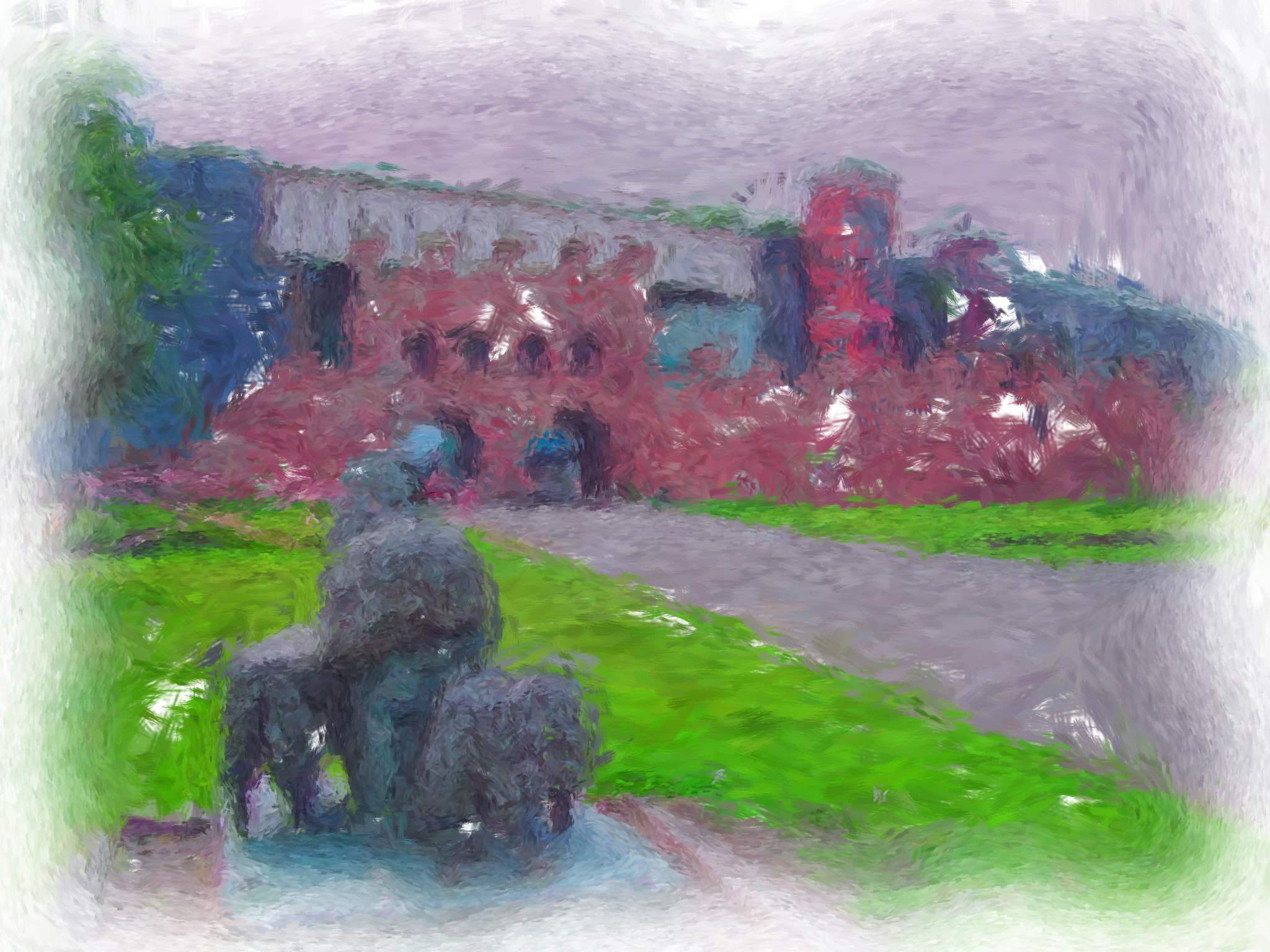 Roman Wall &amp; Sheep_Painting