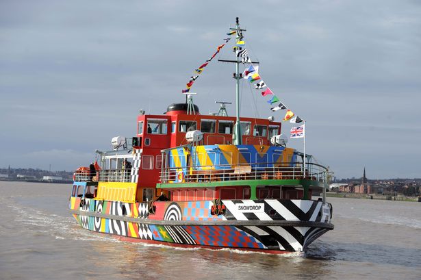 Manchester's Snowdrop Ferry - In Dazzle Colours - Landing in Liverpool