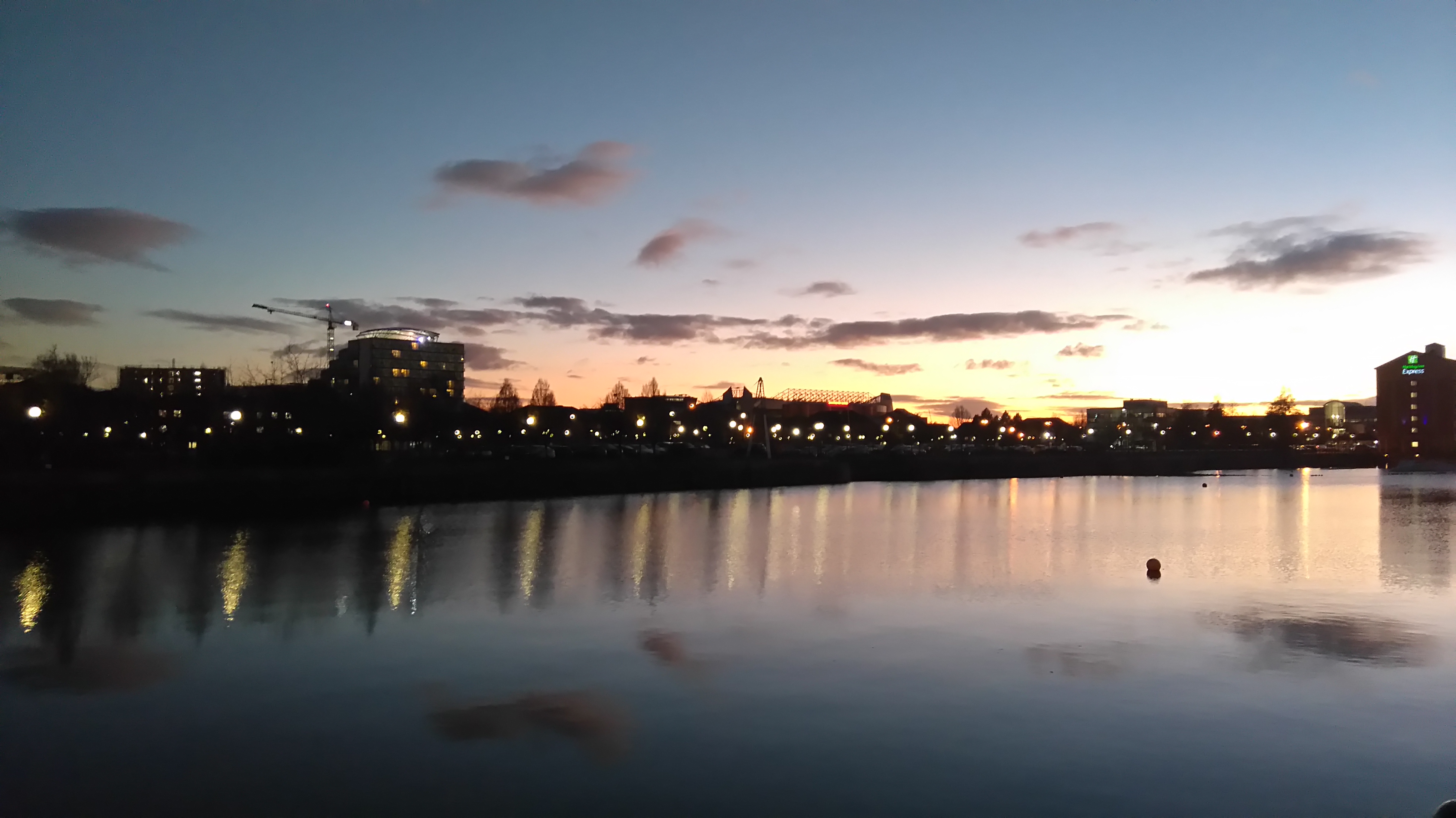 Ontario Basin, Salford Quays, during Sunset.