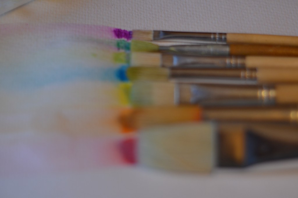 Rainbow image created from Paintcils - Brushes from Big to Small painting the rainbow from the paintcil squares